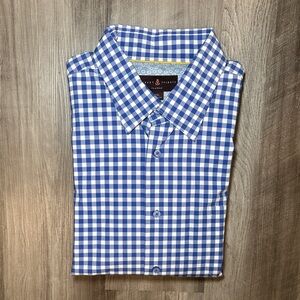 Robert Talbott Classic Gingham Checkered Cotton Long Sleeve Button Down - 2XL